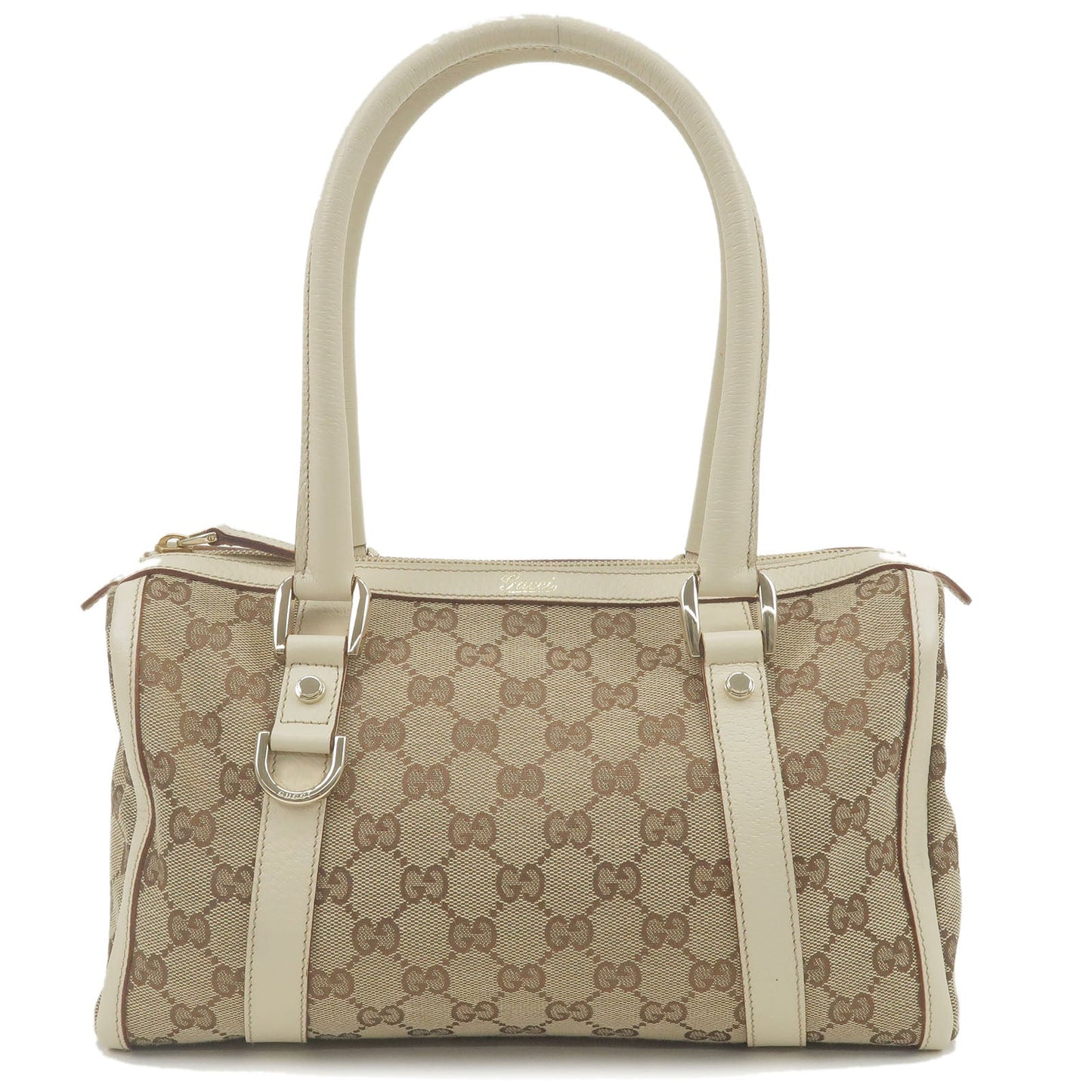 Luxury Gucci Trending 2025 Abbey GG Canvas Leather Mini Boston Bag Beige Ivory 130942