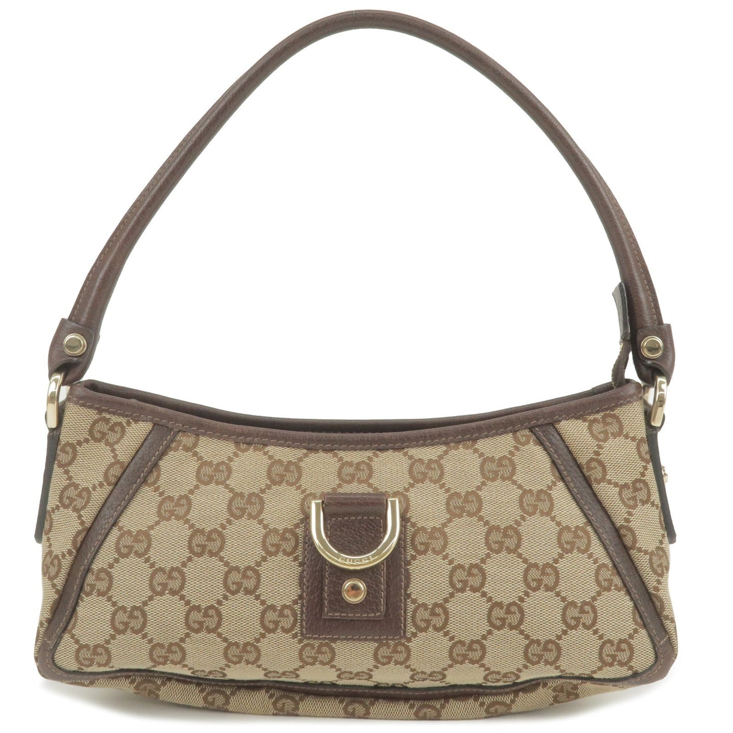 Luxury Gucci Trending 2025 Abbey GG Canvas Leather Pouch Bag Beige Brown 130939