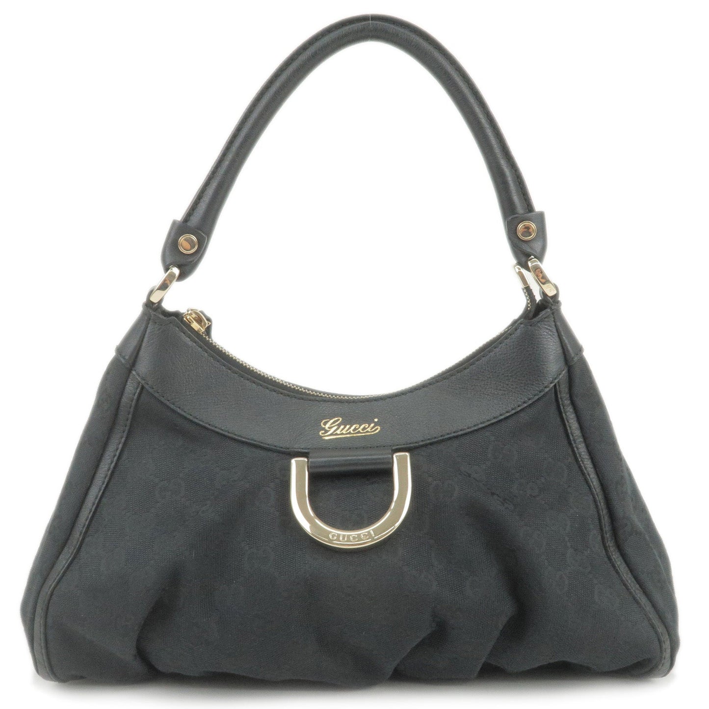 Luxury Gucci Abbey GG Canvas Leather Shoulder Bag Black 190525