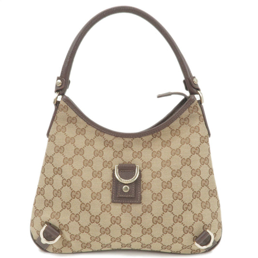 Luxury Gucci Trending 2025 Abbey GG Canvas Leather Shoulder Bag Beige Brown 130738