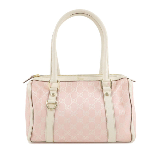 Luxury Gucci Trending 2025 Abbey GG Canvas Leather Boston Hand Bag Pink Ivory 130942