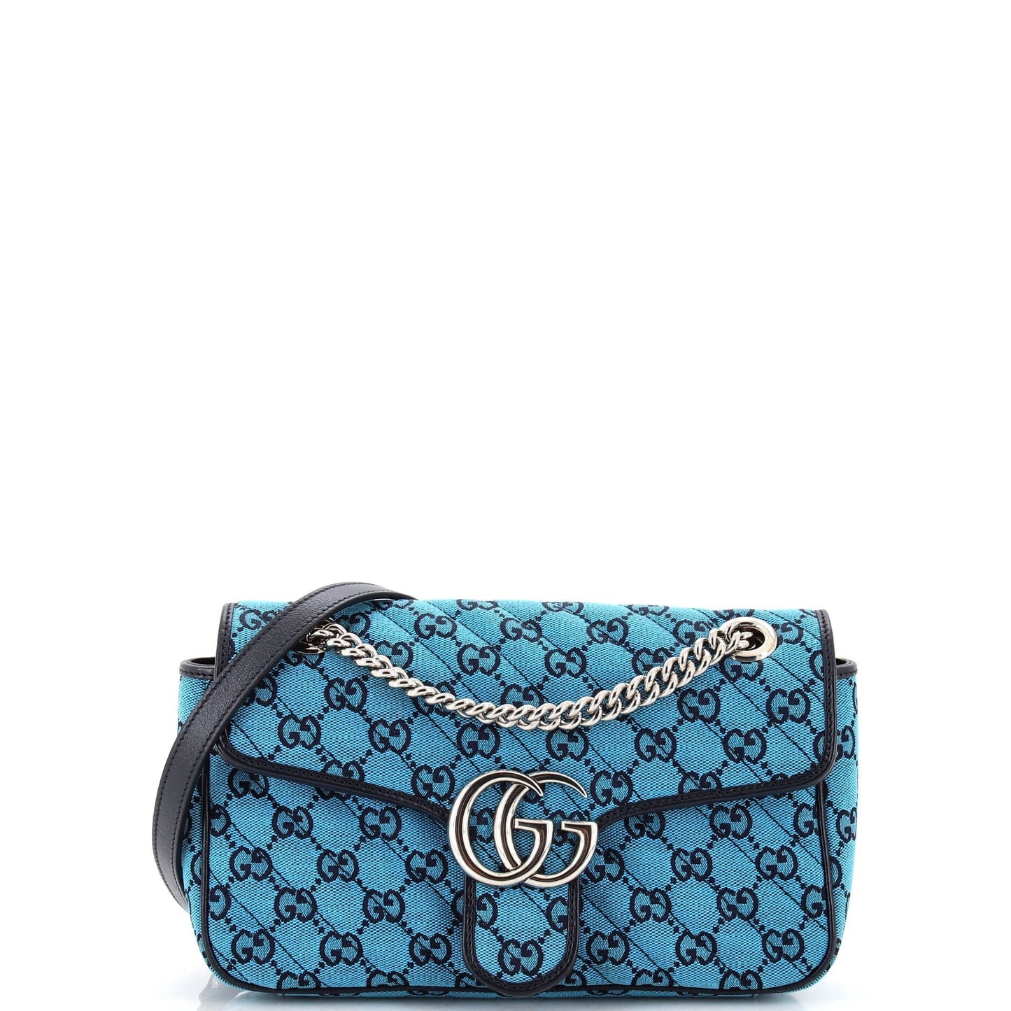 Luxury Gucci Trending 2025 GG Marmont Flap Bag Diagonal Quilted GG Canvas Small