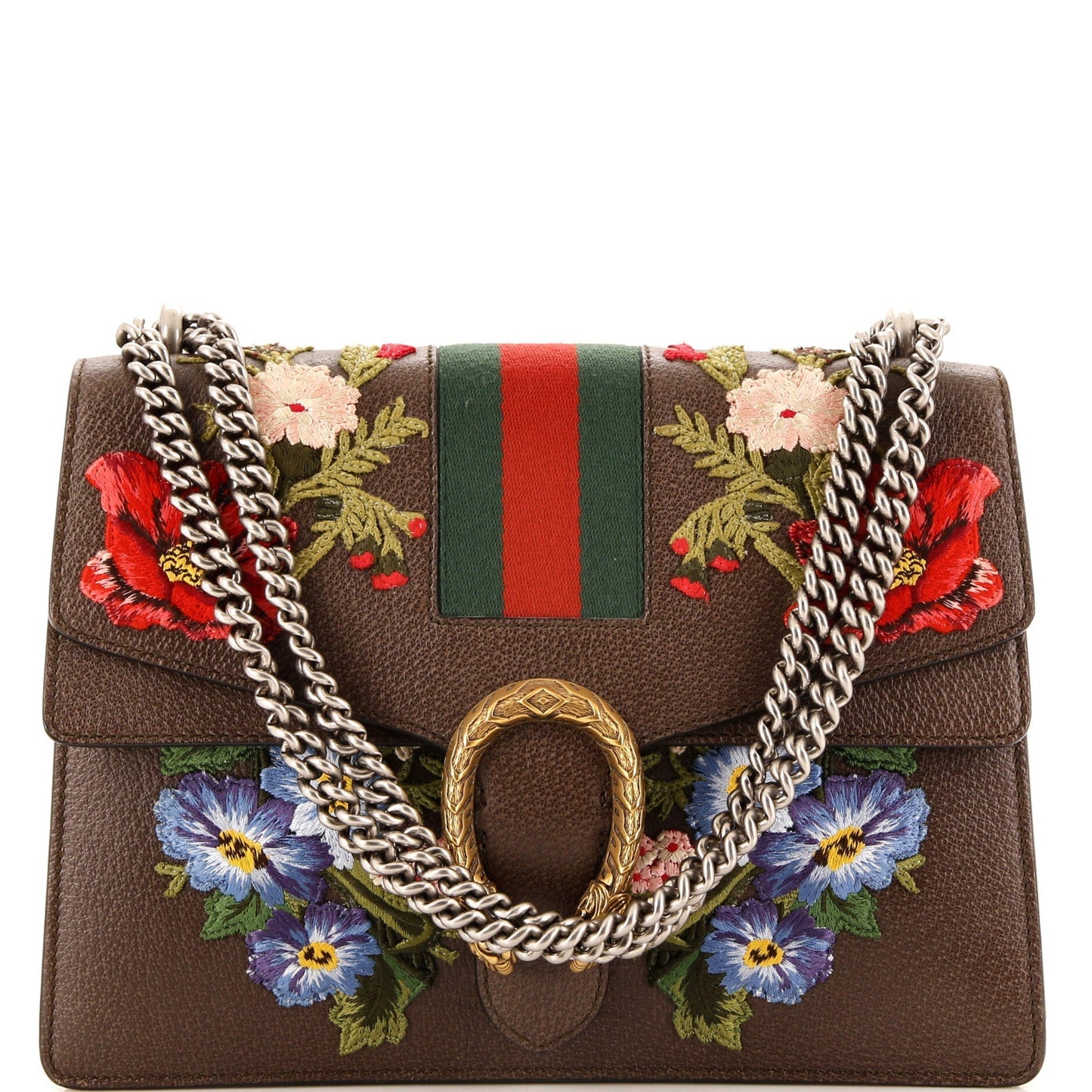 Luxury Gucci Trending 2025 Web Dionysus Bag Embroidered Leather Medium