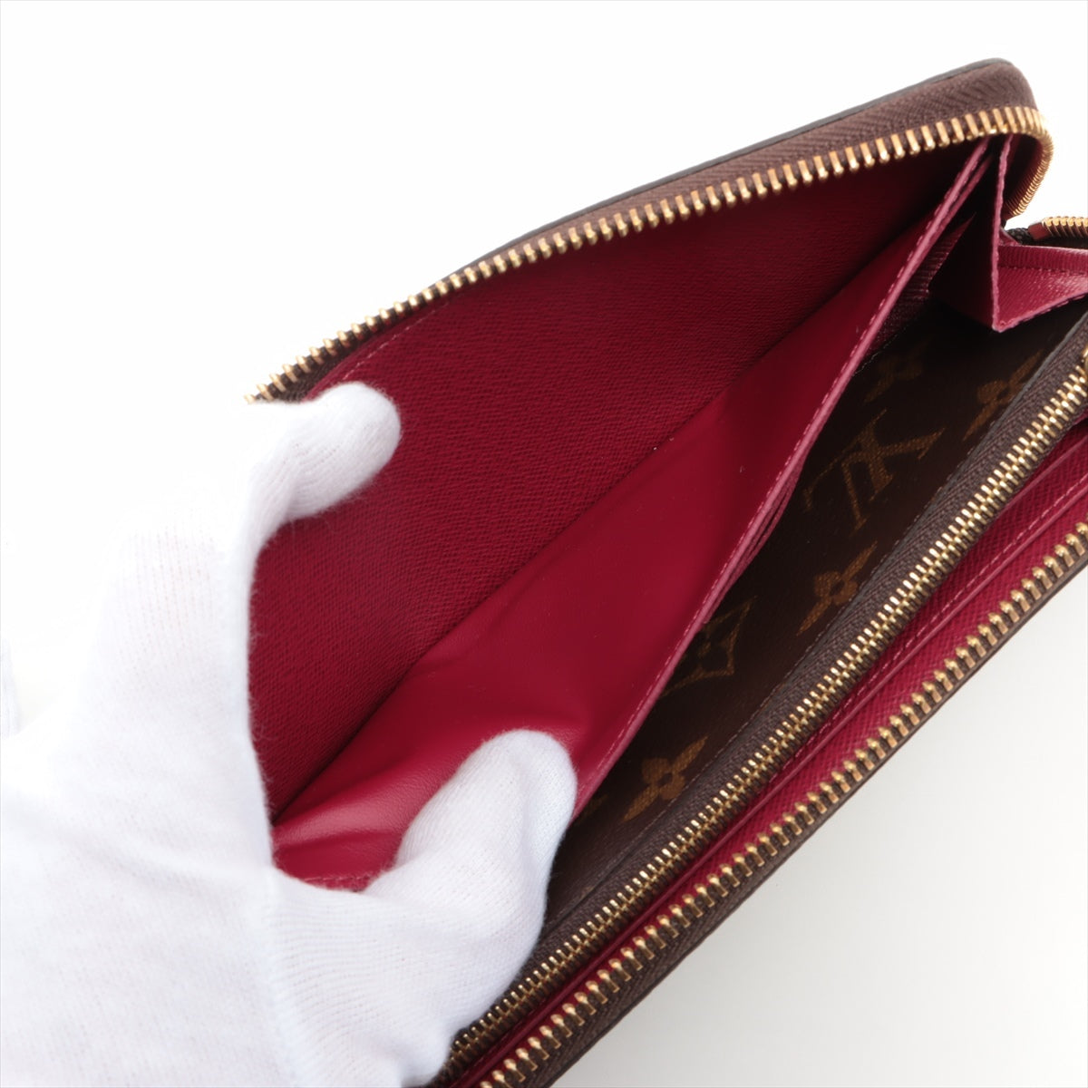 Louis Vuitton Monogram Portfolio Clemens M60742 Fuchsia Pink Round  Wallet