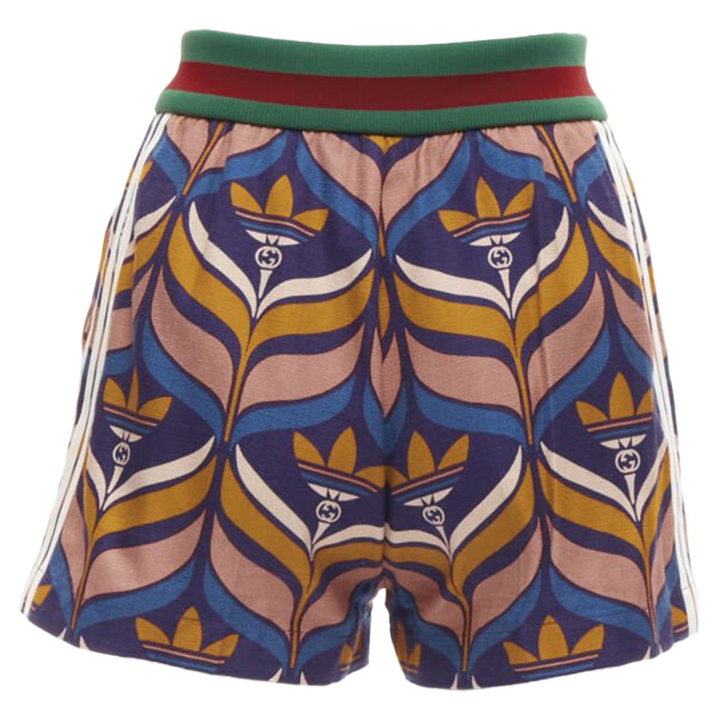 Gucci Adidas logo print striped shorts