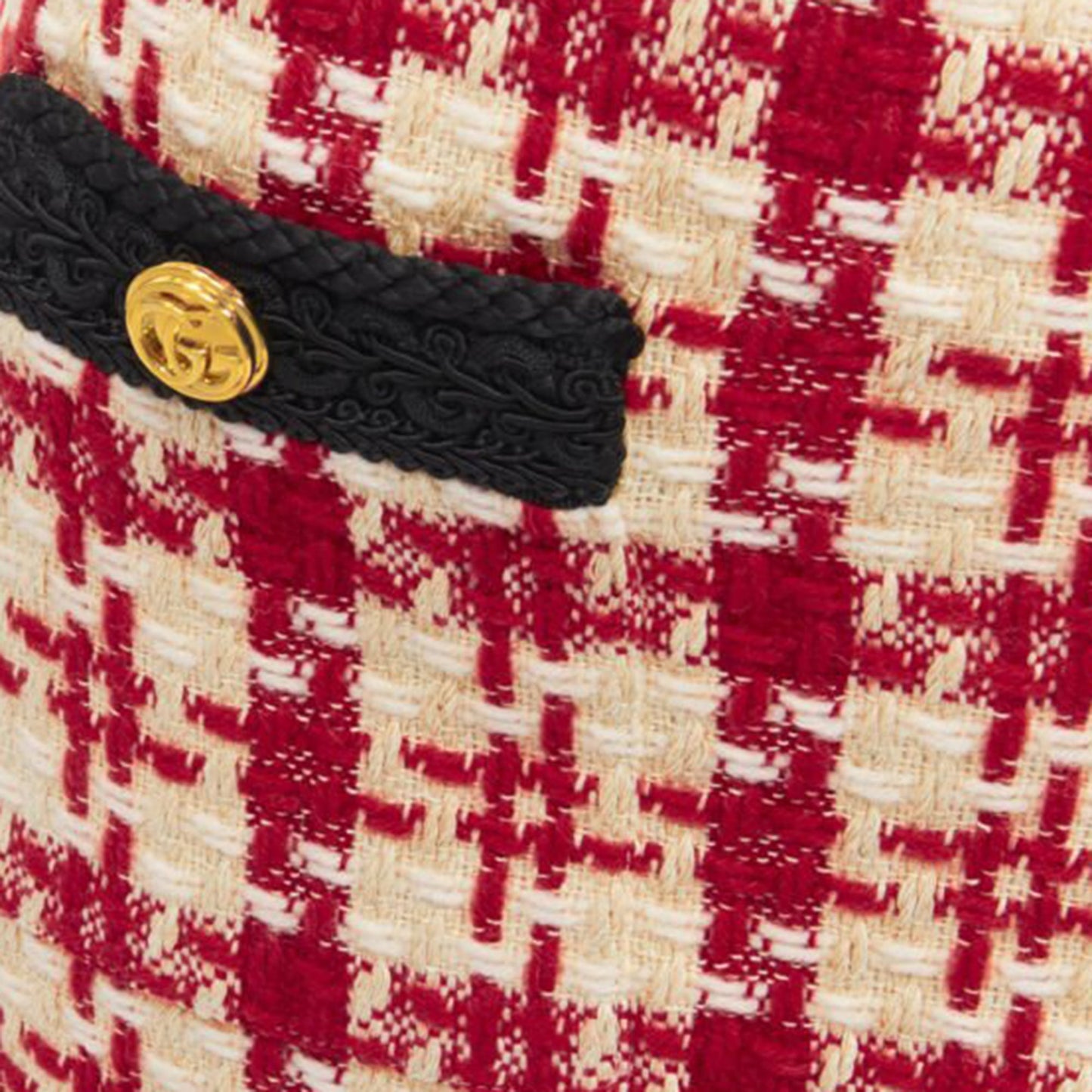 Gucci checke tweed tone GG button mini skirt