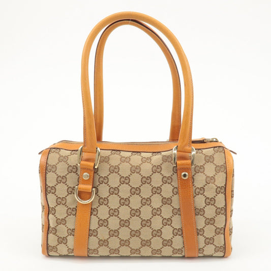 Luxury Gucci Trending 2025 Abbey GG Canvas Leather Mini Boston Bag Beige Orange