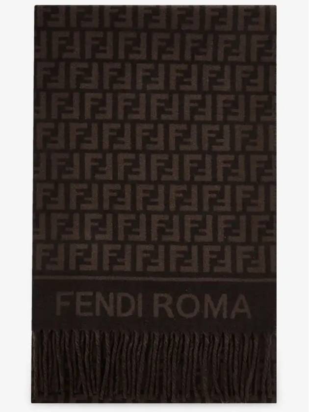 Luxury Fendi Wool Cashmere Scarf Burgundy