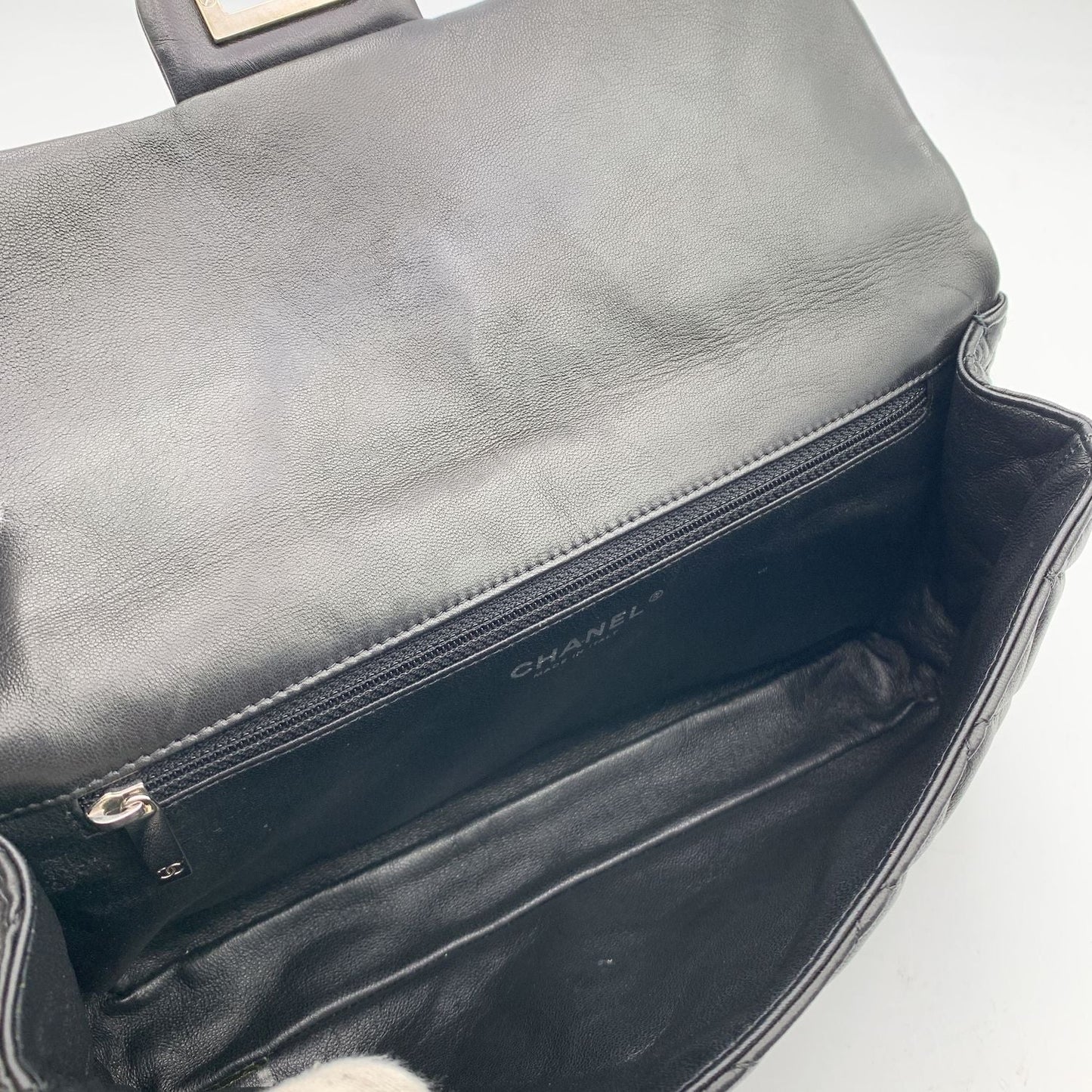 CHANEL Black Quilted Leather Reissue Roll 2.55 Clutch Bag
