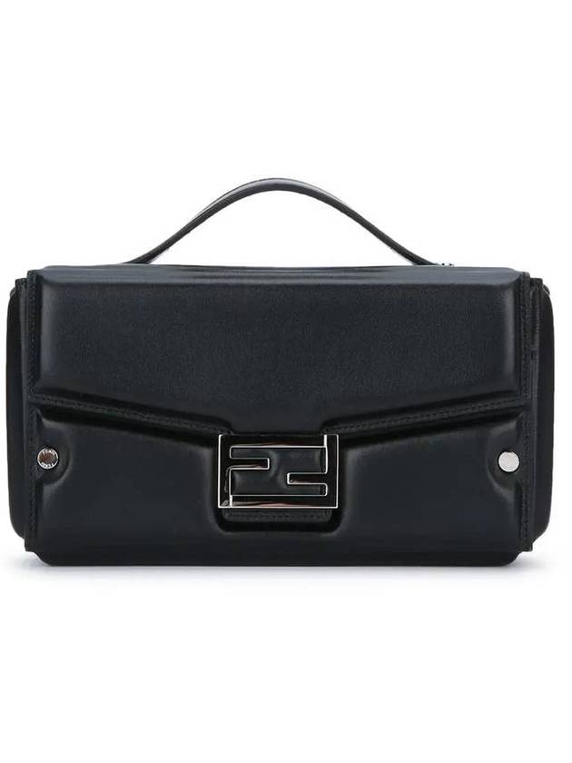Luxury Fendi Trunk Soft Padded Leather Tote Bag Black