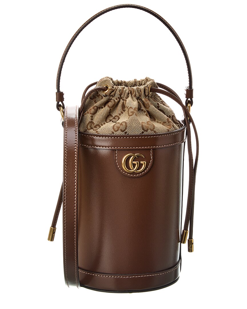 Luxury Gucci Trending 2025 Ophidia Mini Leather Bucket Bag