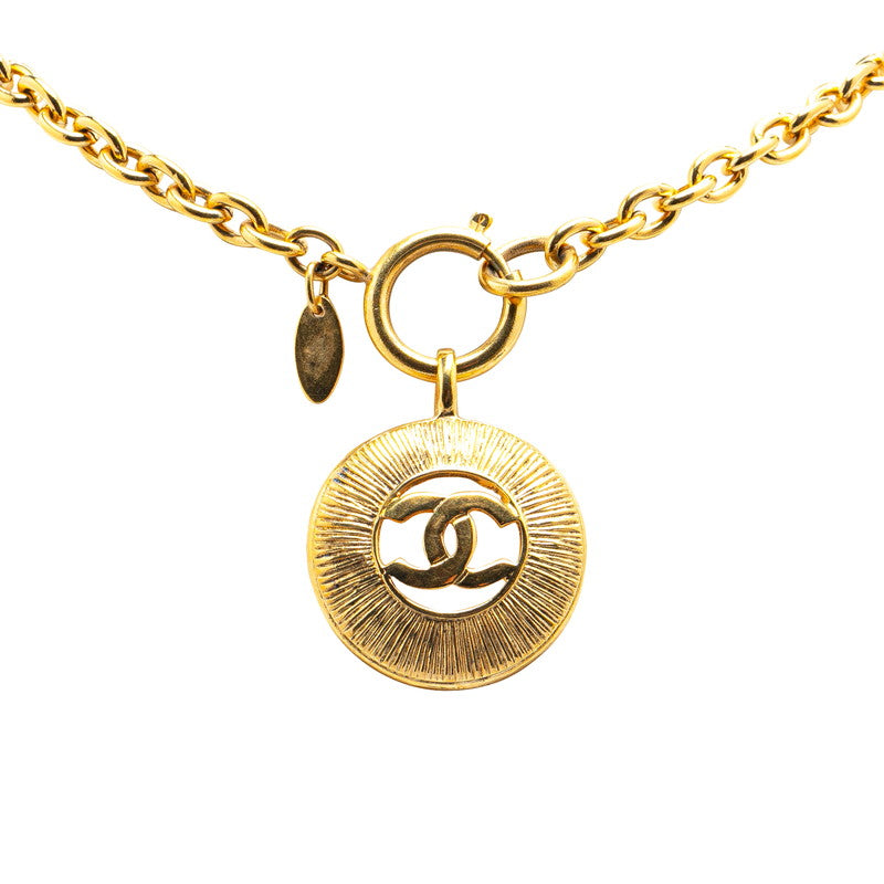 Chanel Coco Mark Round Necklace Gold