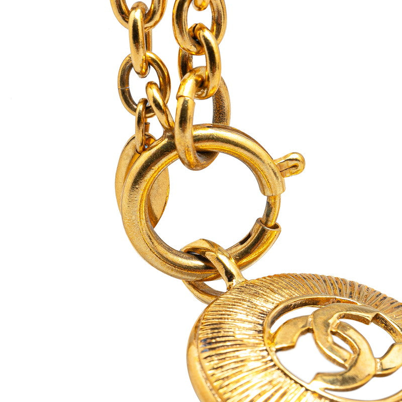 Chanel Coco Mark Round Necklace Gold