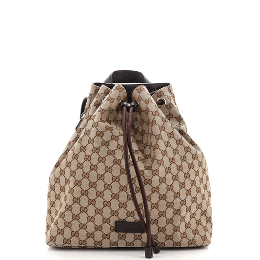 Luxury Gucci Trending 2025 Drawstring Backpack GG Canvas Medium