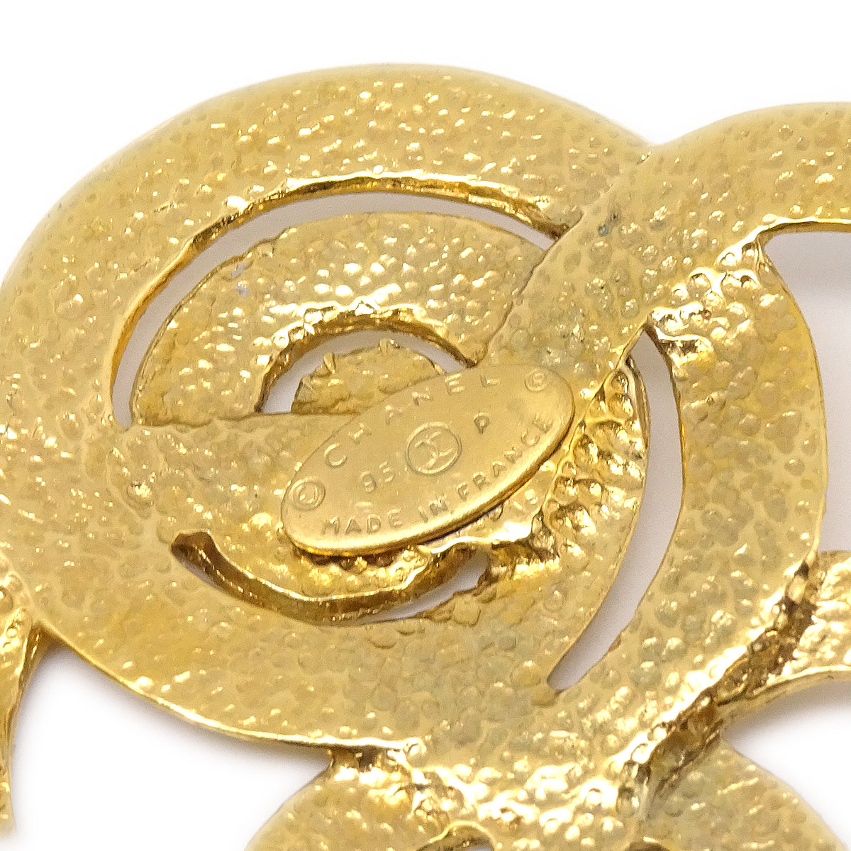 Luxury Chanel 1995 Heart Brooch Pin Gold 95P