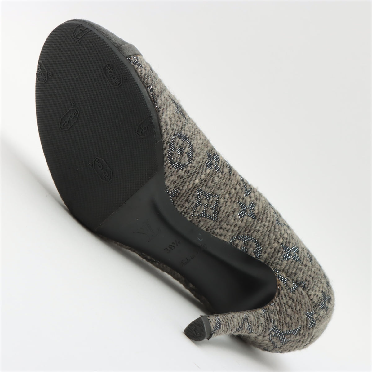 Louis Vuitton Twid Pump 38 1/2  Grey TC0153 Lift