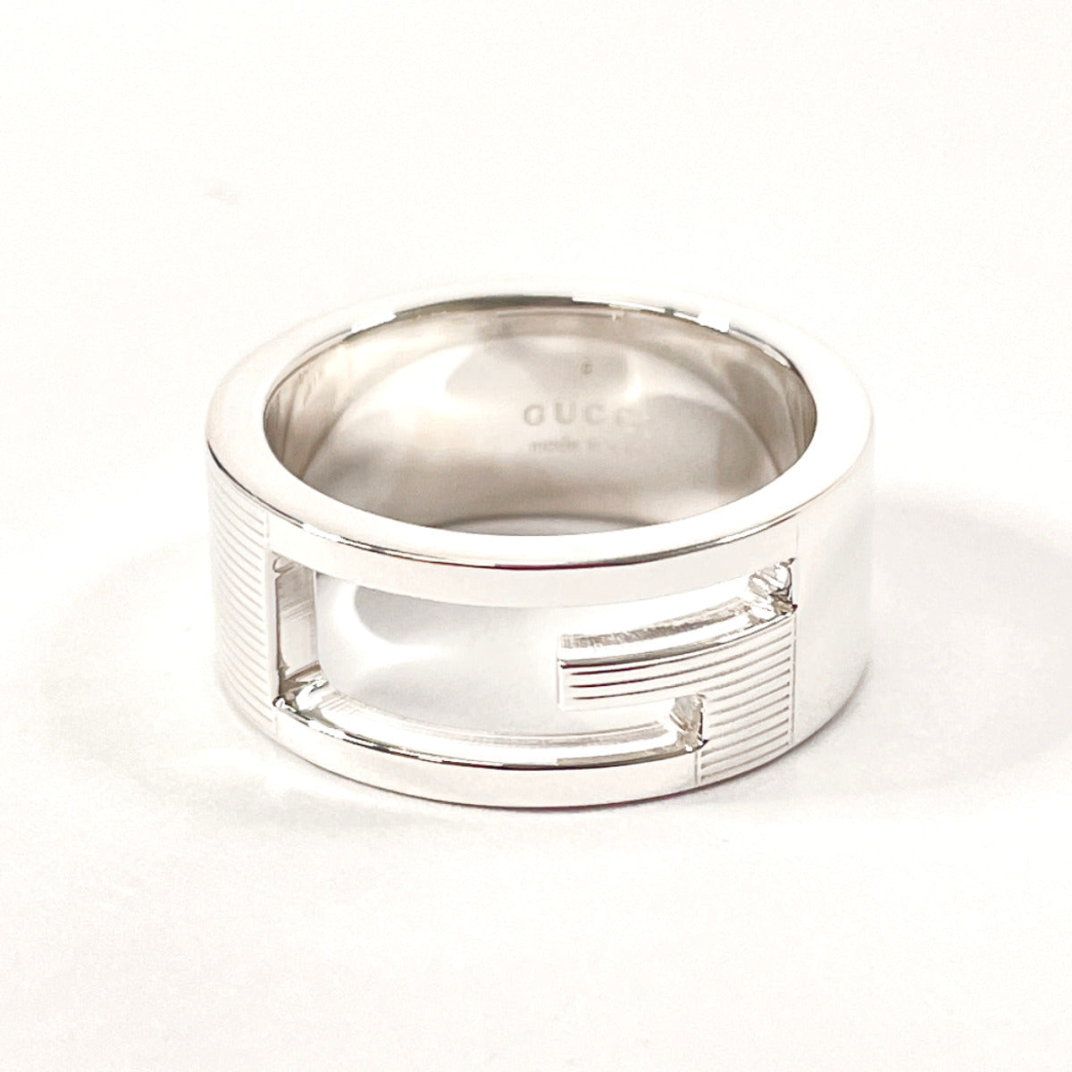 Gucci Silver 925 Cutout G Ring