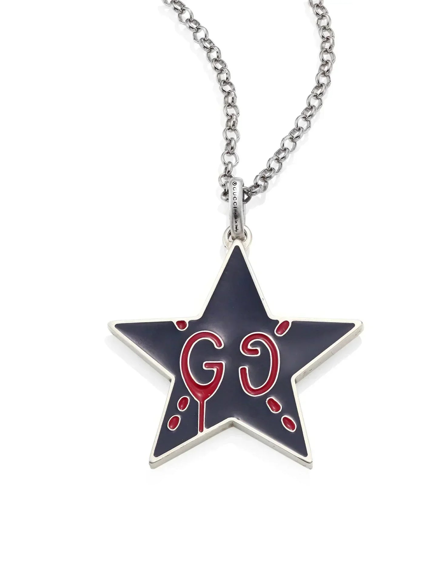 Luxury Gucci GHOST GG STAR PENDANT IN MIDNIGHT BLUE