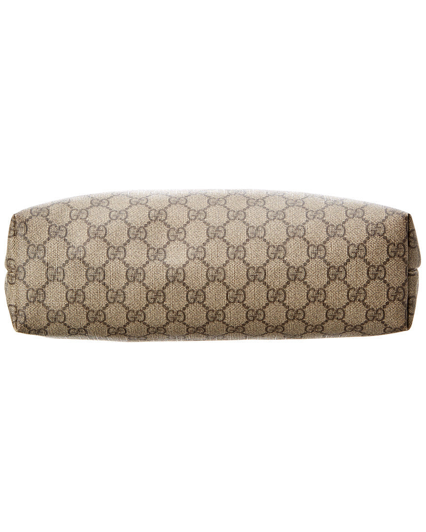 Gucci Brown GG Supreme Canvas & Pink Leather Tote