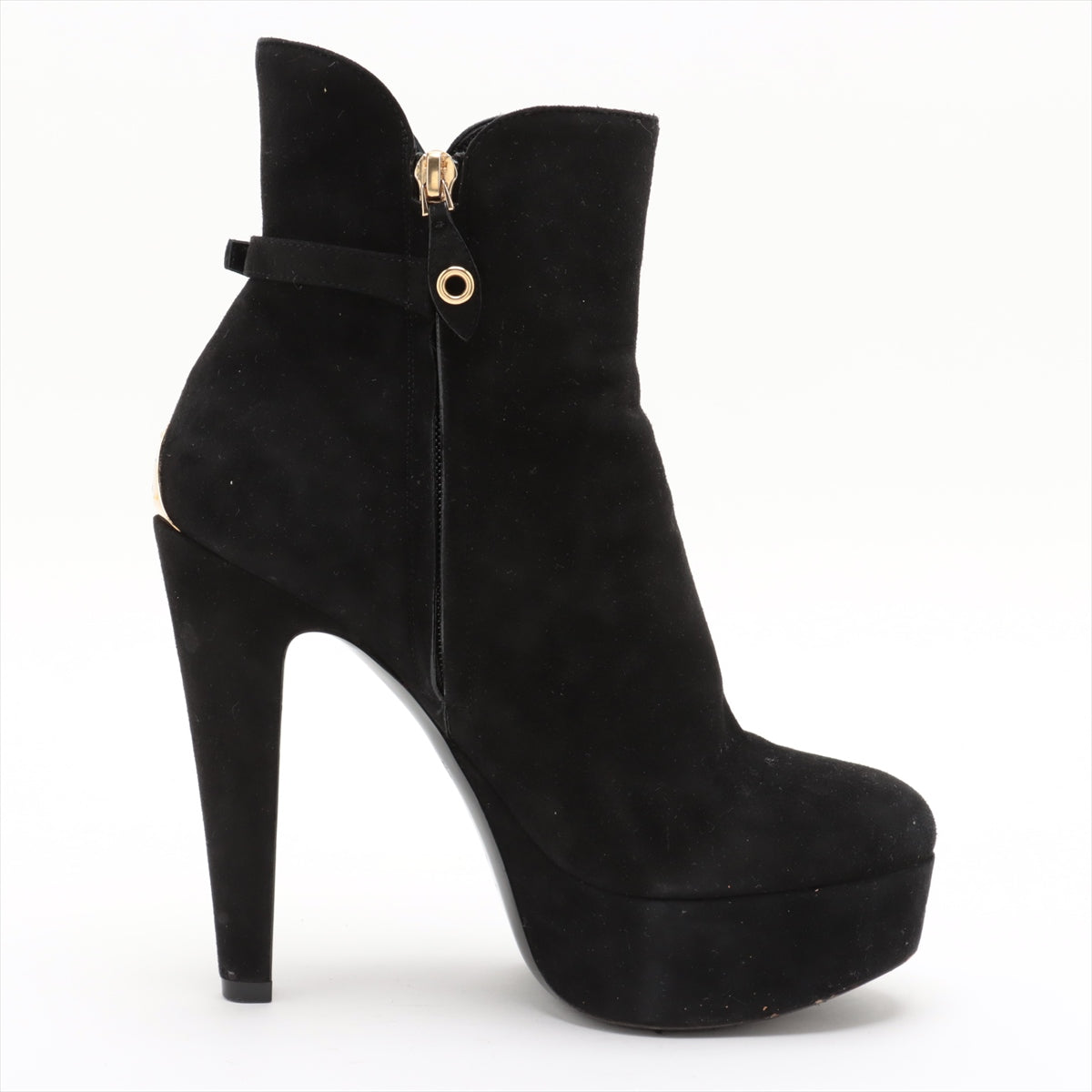 Louis Vuitton After-Grow Line 21 Years Sued Boots 36 1/2  Black NL0231 LV Logo Right Foot Heel Jacket