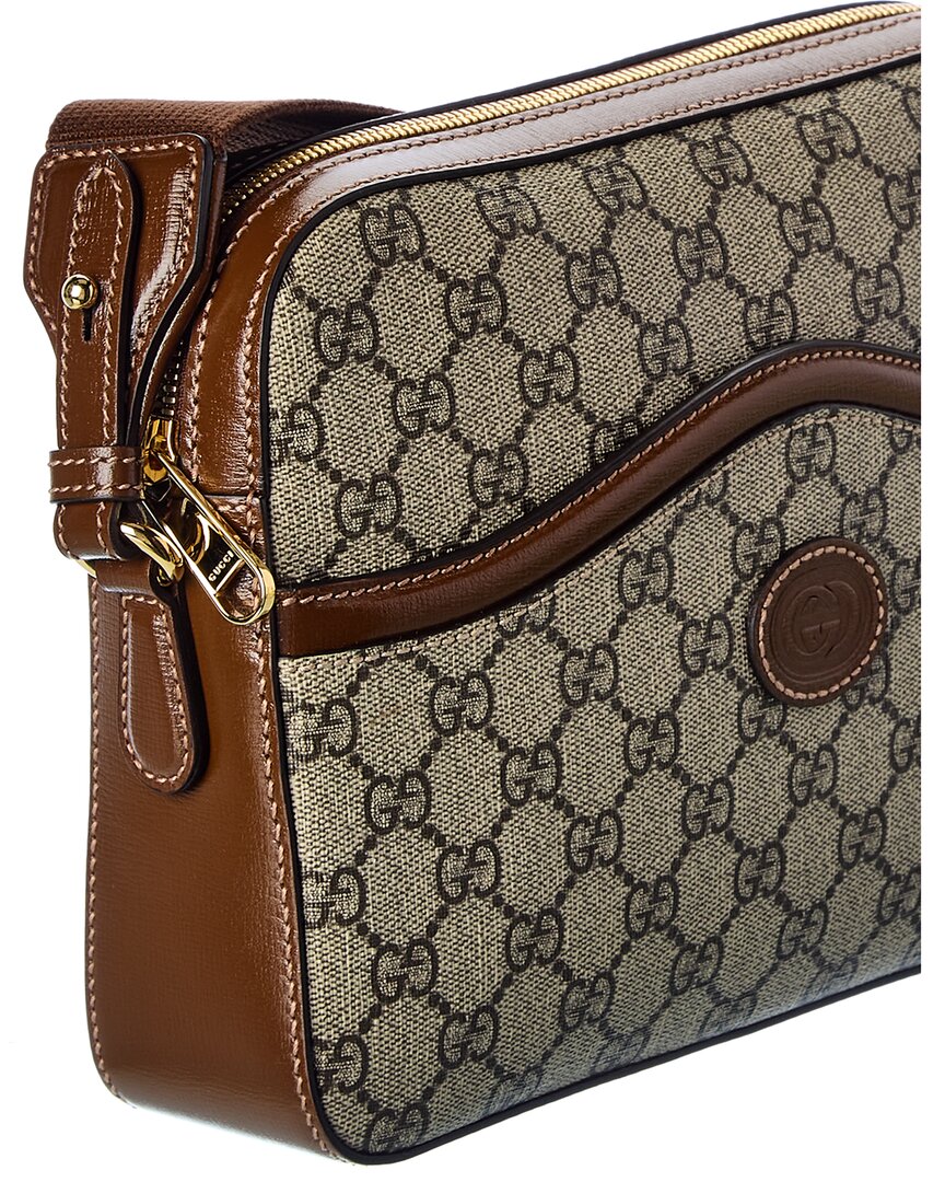 Luxury Gucci Trending 2025 Interlocking G GG Supreme Canvas & Leather Shoulder Bag