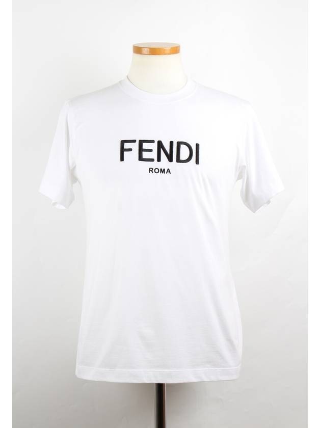 Luxury Fendi Rome Logo Short Sleeve T Shirt S