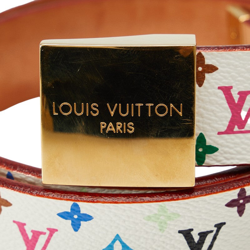 Louis Vuitton Monogram Multi-Color Sunshine Care Belt 32/80 M9270U White PVC Leather  Louis Vuitton