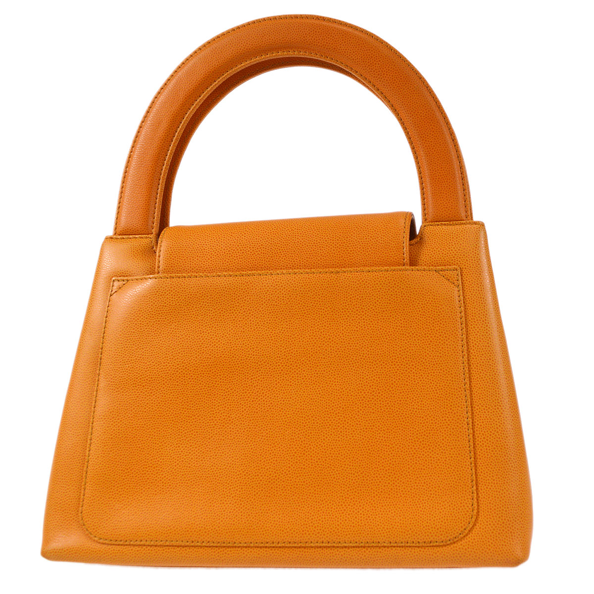 Luxury Chanel 1997-1999 Orange Caviar Medium Shopping Handbag