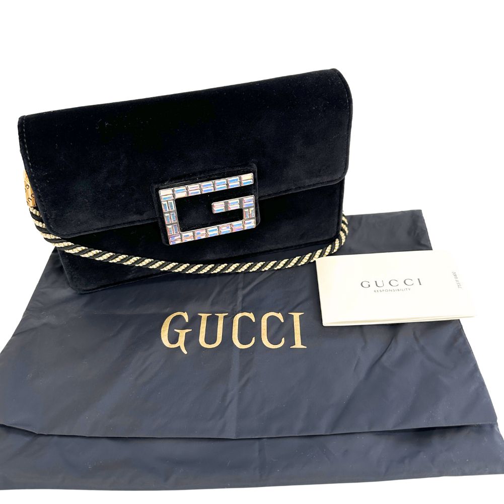 Luxury Gucci Trending 2025 Square G  Velvet Shoulder Bag ()