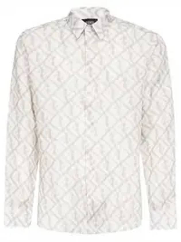 Luxury Fendi FF Linen Long Sleeve Shirt Rock