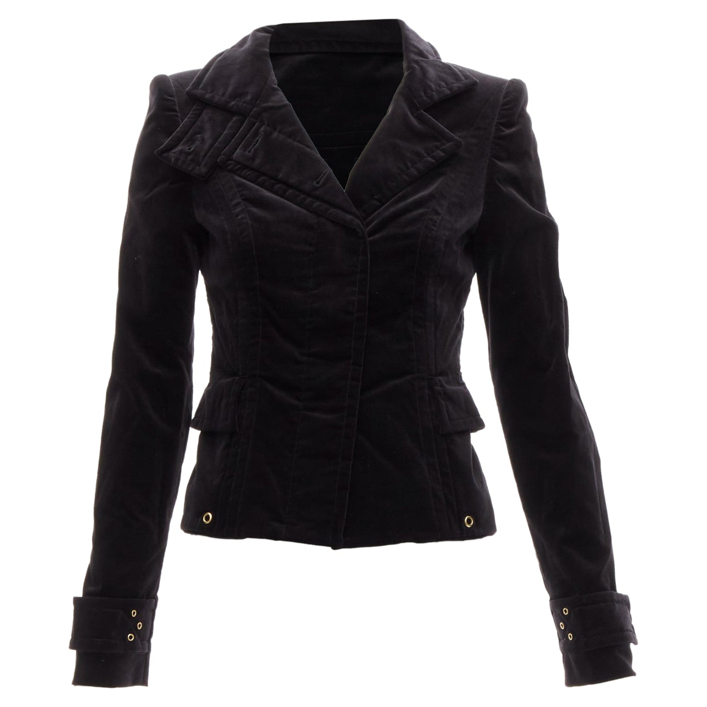 Gucci Tom Ford velour eyelet fitted jacket blazer