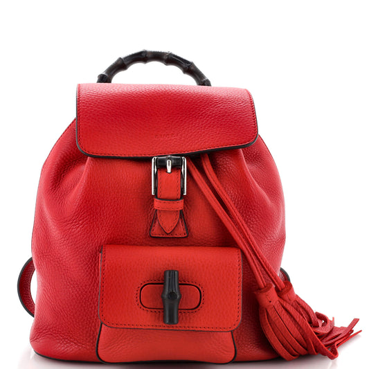 Luxury Gucci Trending 2025 Bamboo Tassel Backpack Leather Mini