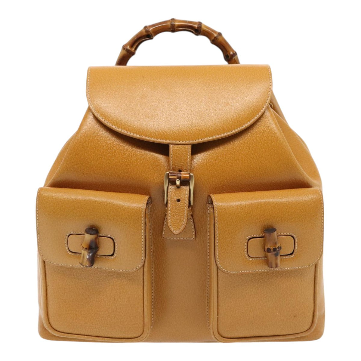 Gucci Bamboo  Leather Backpack Bag ()