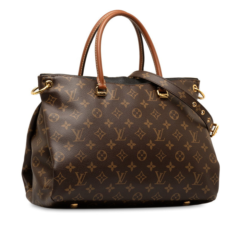 Louis Vuitton Monogram Pallas Handbag 2WAY M41064 Brown Black PVC Leather  Louis Vuitton