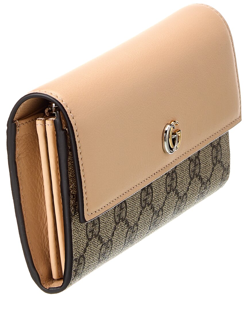 Gucci Marmont GG Supreme Canvas & Leather Continental Wallet