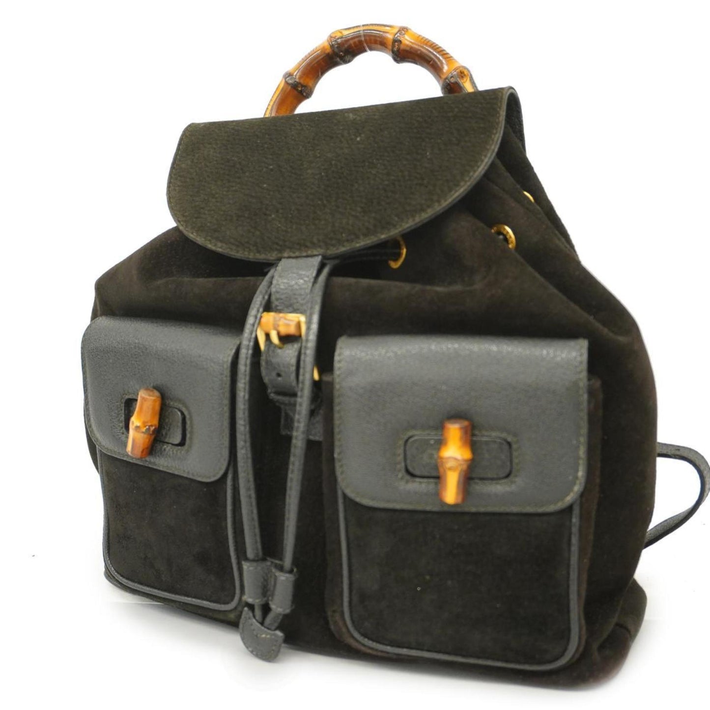 Luxury Gucci Trending 2025 Bamboo  Suede Backpack Bag ()