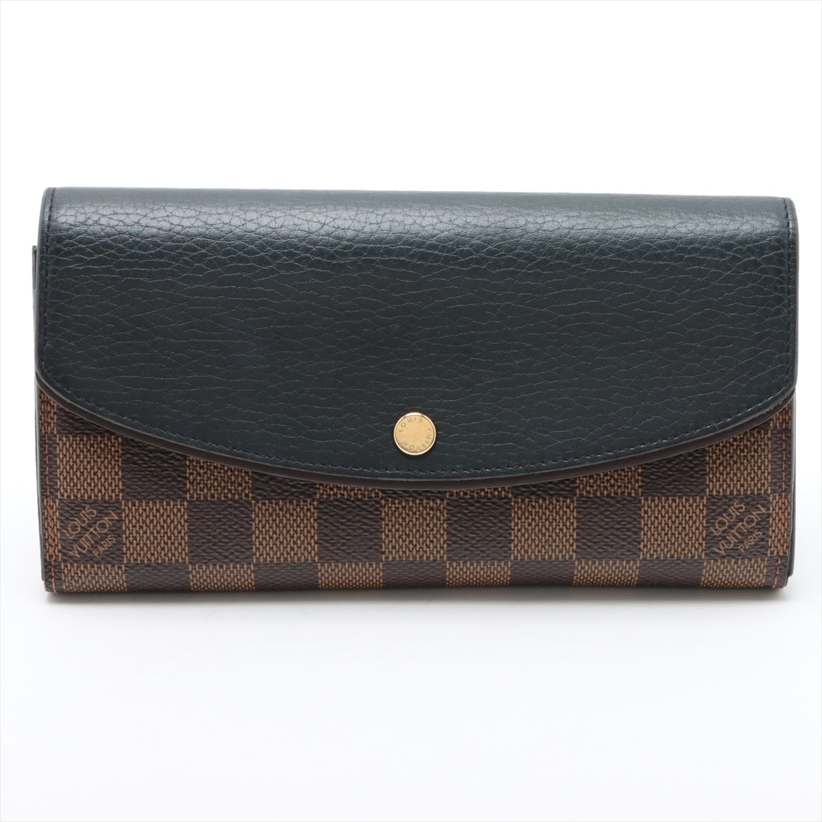 Louis Vuitton Damier Portfolio Nonermandy N61261 Black x Brown Wallet