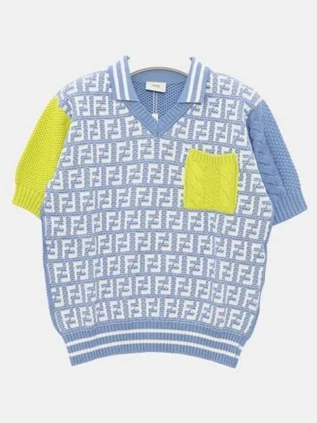 Luxury Fendi Adult wearable kids FF logo all over pocket short sleeve boys PK knit JMG096 AMHC F1JKV 14A 271928 1042751