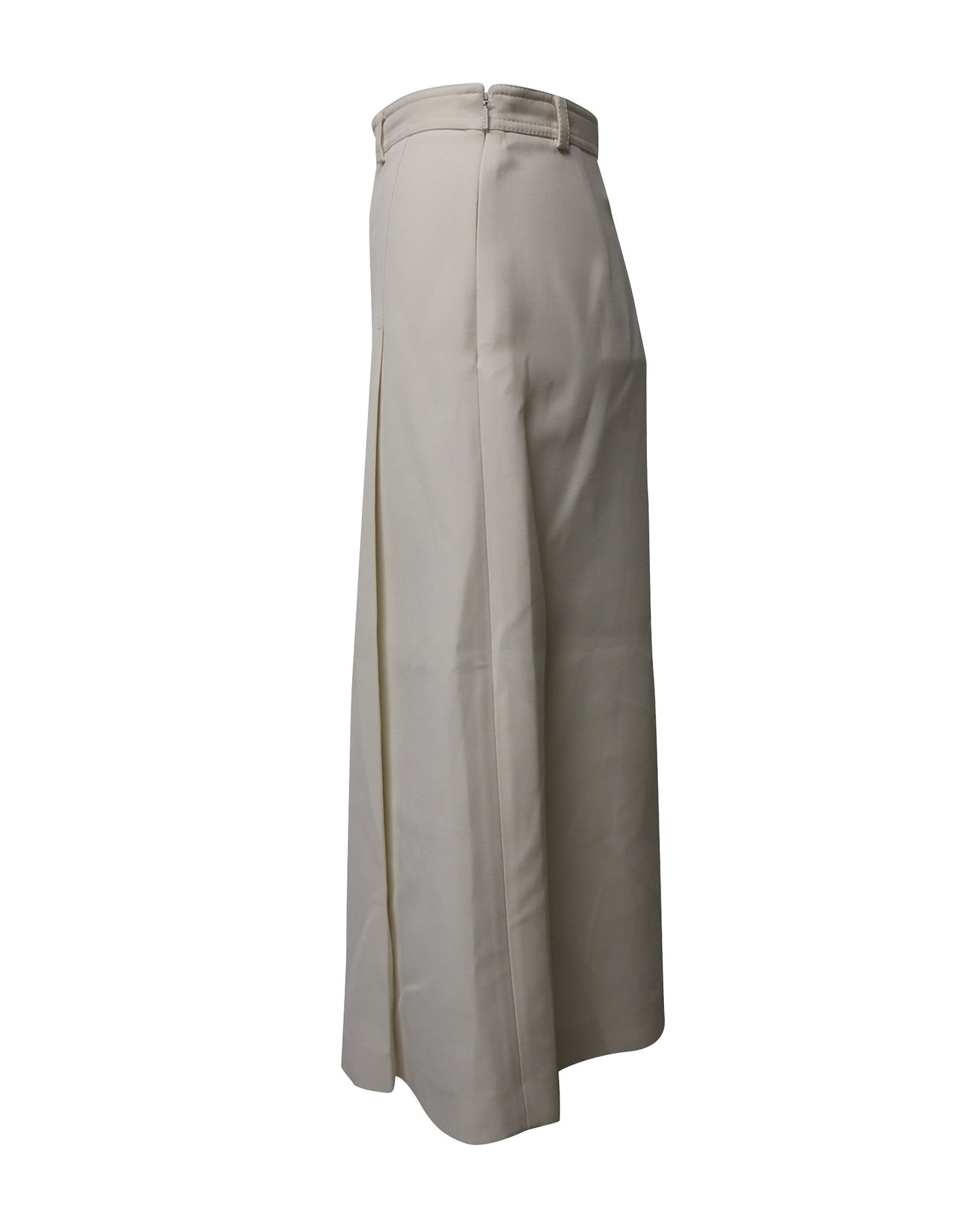 Luxury Gucci Trending 2025 Cady Crêpe Pleated Midi Skirt in White Silk