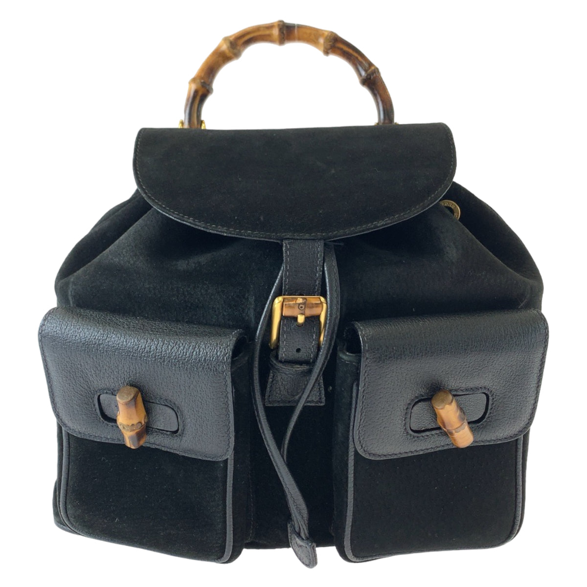 Luxury Gucci Trending 2025 Suede/Leather Bamboo Backpack