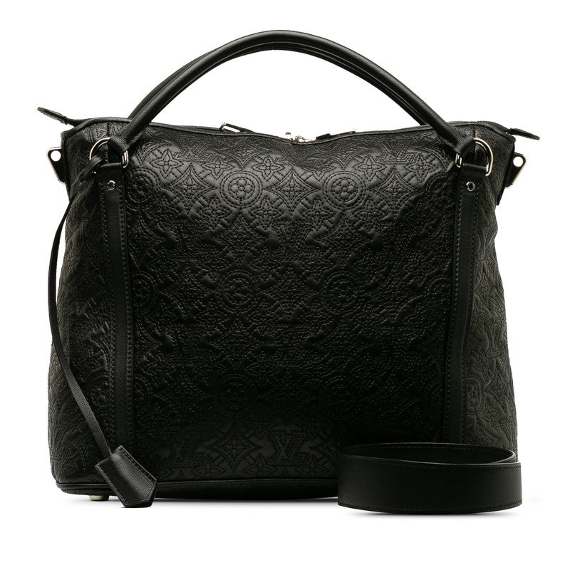 Louis Vuitton Monogram Antias Ixia PM Handbag 2WAY M97071 Black Leather  Louis Vuitton