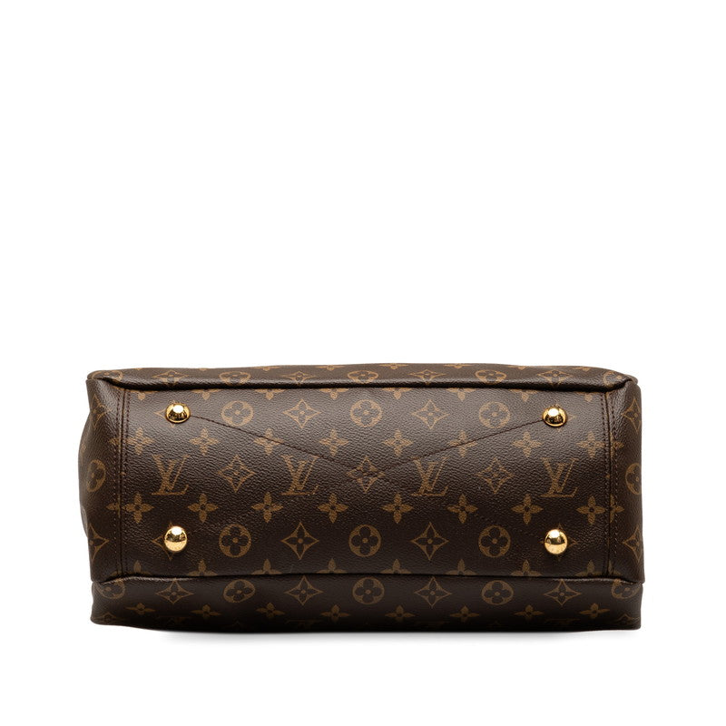 Louis Vuitton Monogram Pallas Handbag 2WAY M41064 Brown Black PVC Leather  Louis Vuitton