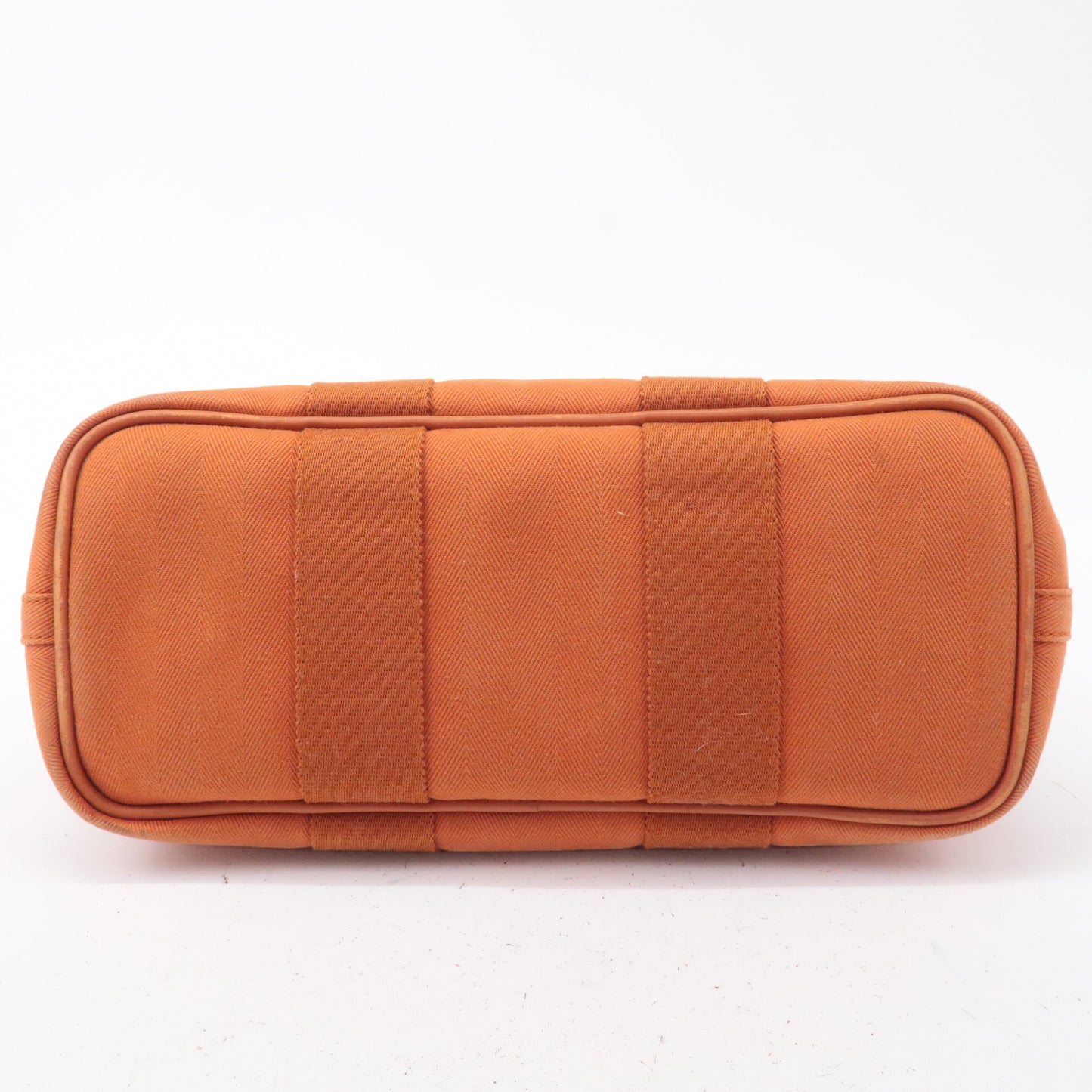 Luxury Hermes Toile Chevrons Leather Valparaiso PM Bag I Stamp Orange