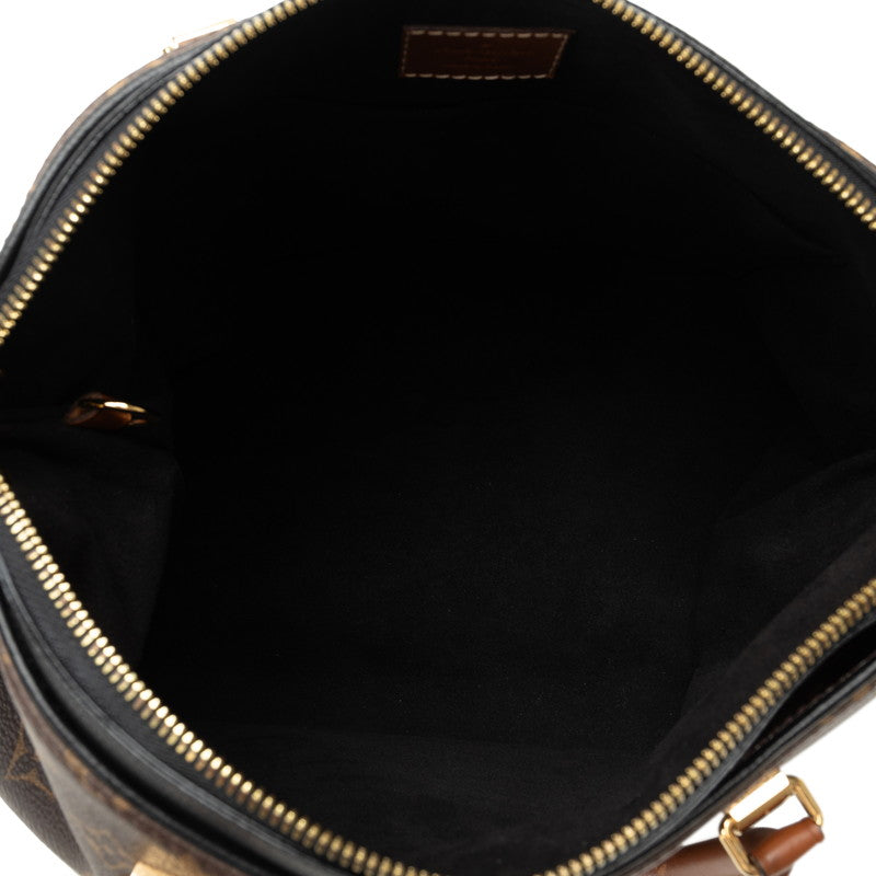 Louis Vuitton Monogram Pallas Handbag 2WAY M41064 Brown Black PVC Leather  Louis Vuitton
