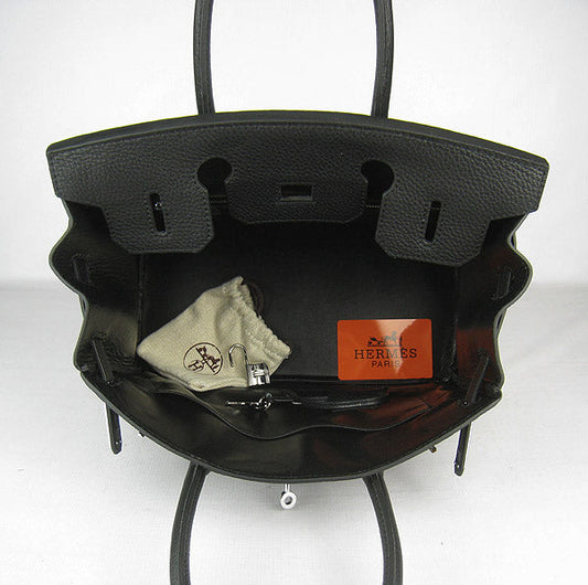 Luxury Hermes Birkin 30cm Togo Leather Handbags Black Silver