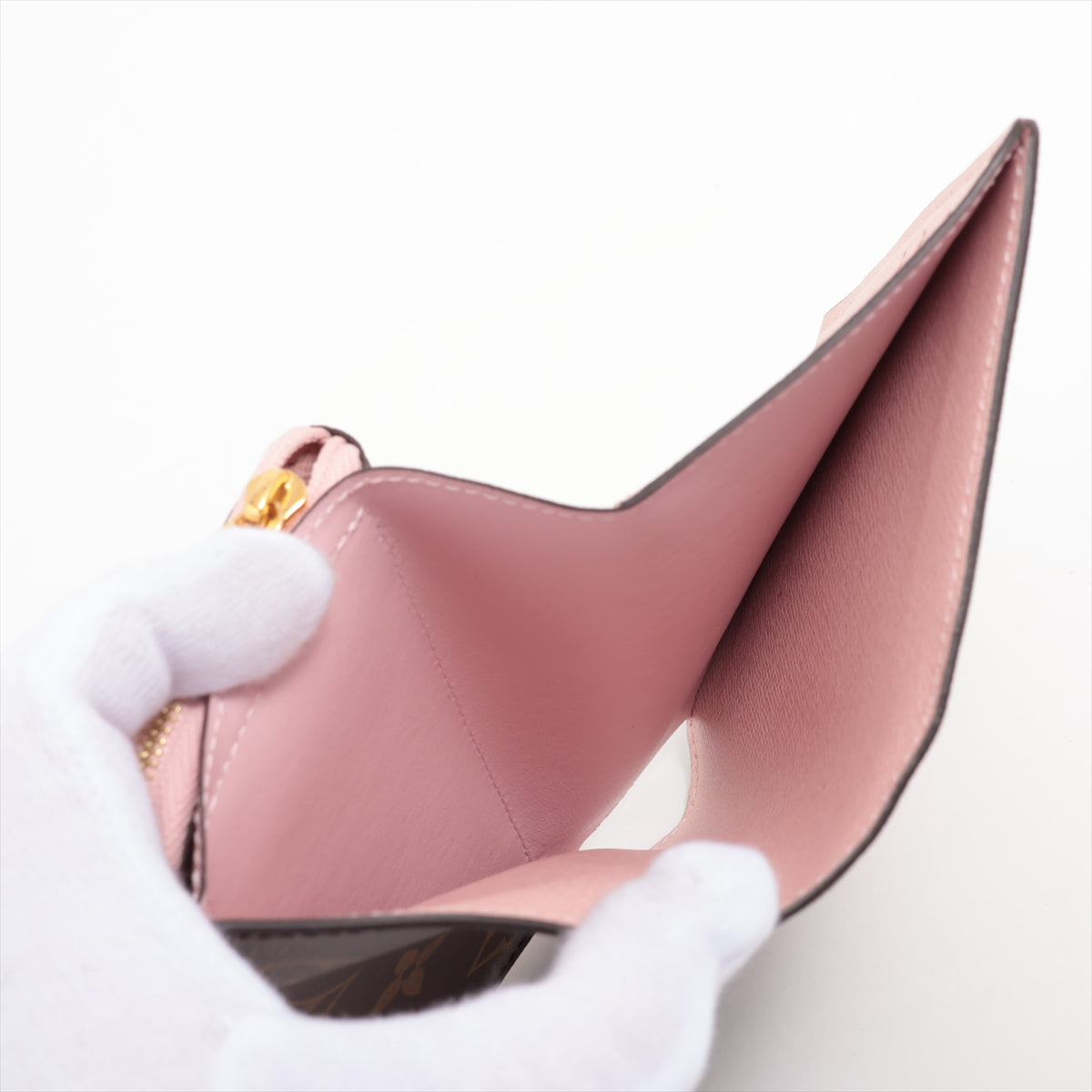 Louis Vuitton Monogram Portfolio Juliet M80973 Rose Valerie Compact Wallet Initial Into
