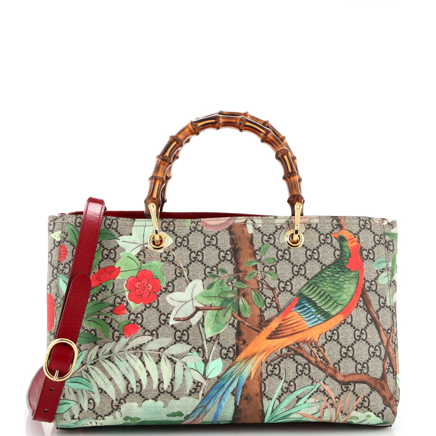 Luxury Gucci Trending 2025 Bamboo Shopper Tote Tian Print GG Coated Canvas Medium