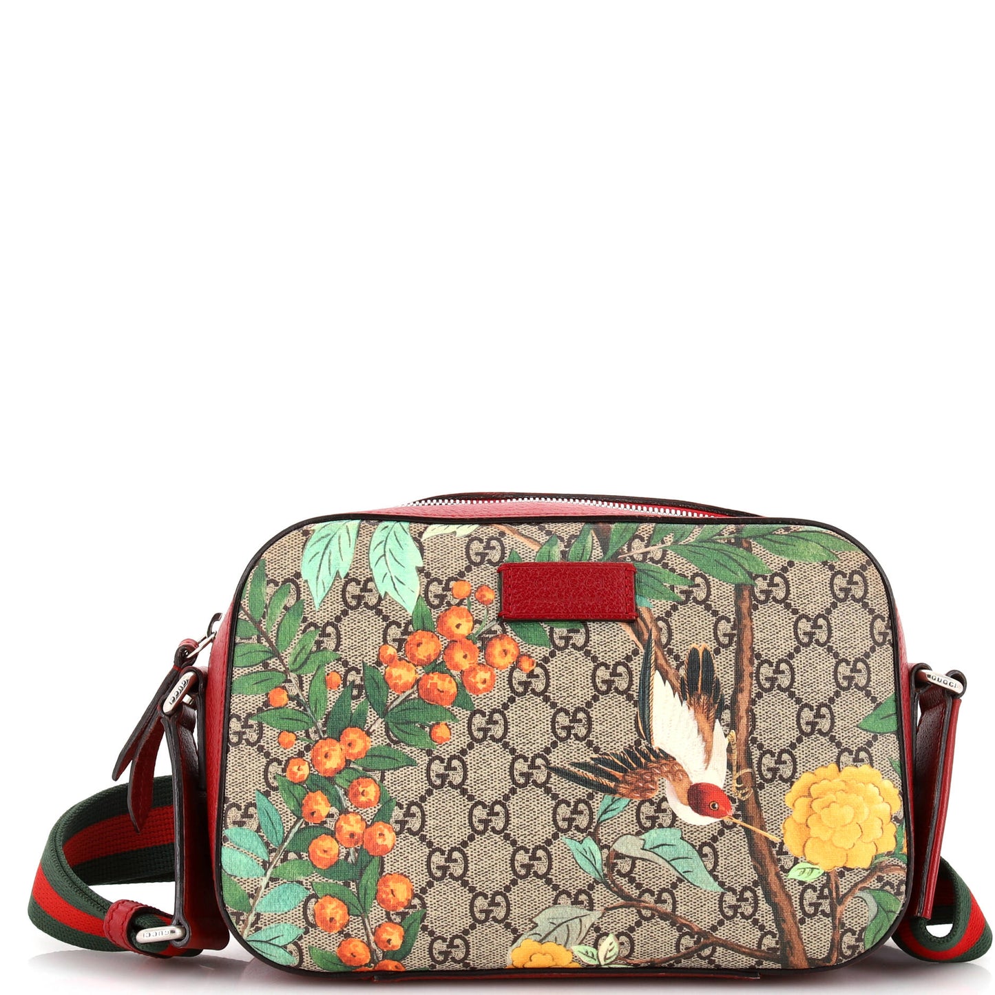 Luxury Gucci Trending 2025 Camera Shoulder Bag Tian Print GG Coated Canvas Medium