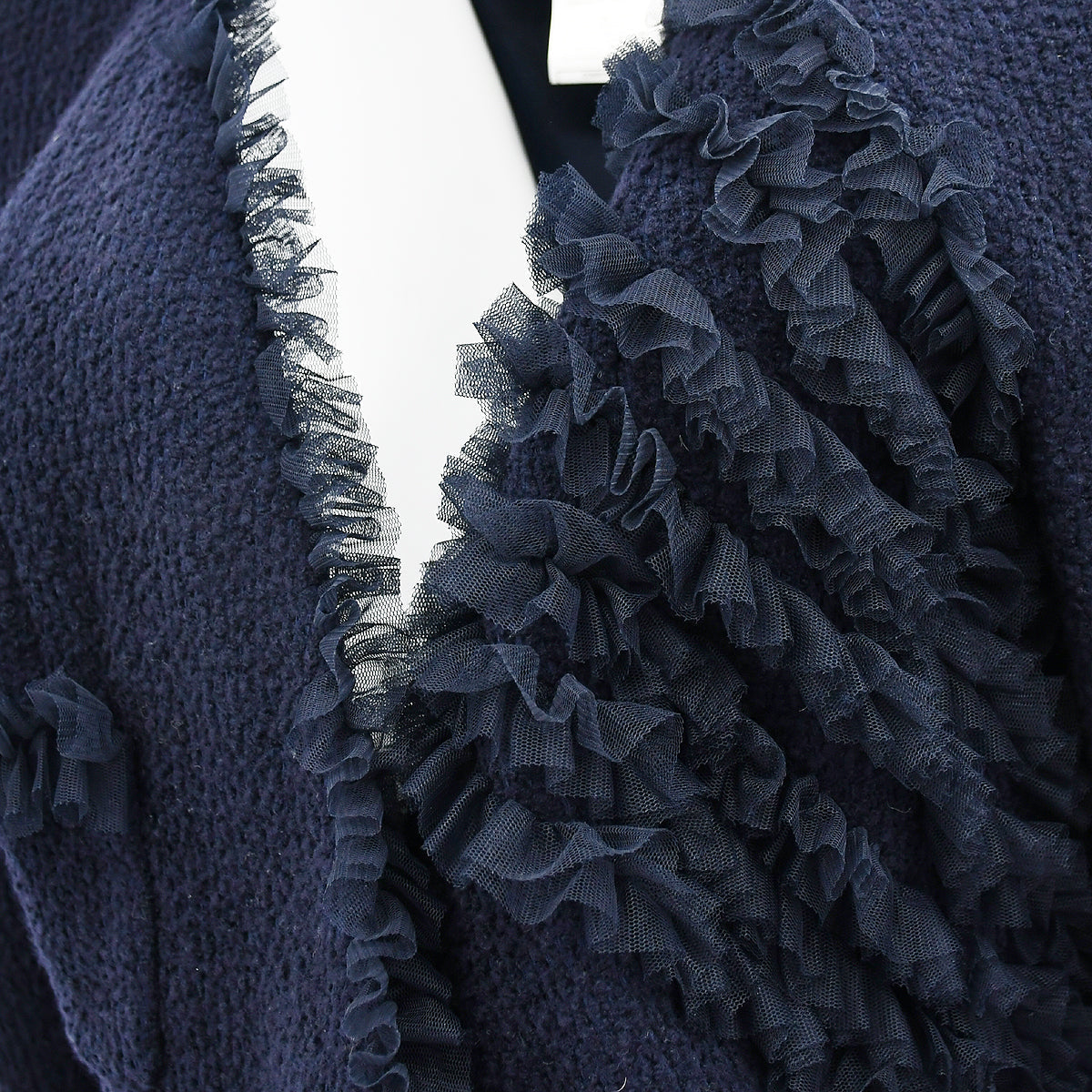 Chanel Collarless Jacket Navy 02C #42