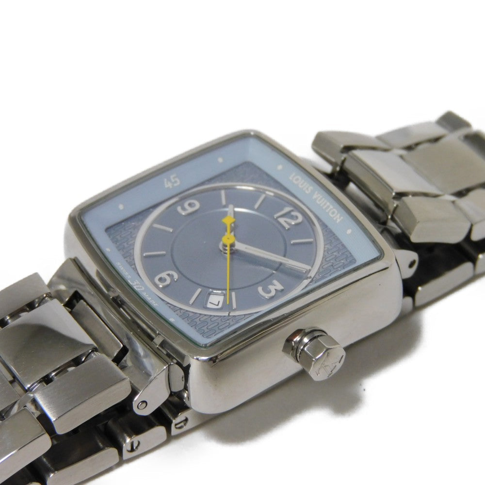 LOUIS VUITTON Watches Quartz Q2211 Stainless Steel Silver tambour speedy blue dial